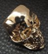 Photo6: 10k Gold Large Skull Ring with Jaw (6)