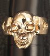 Photo7: Gold Single Skull Ring (7)