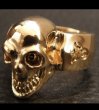 Photo4: Gold Single Skull Ring (4)