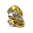 Photo9: Pure Gold Wrap Medium Large Skull Ring With Jaw Platinum Finish (9)