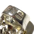 Photo4: Pure Gold Wrap Medium Large Skull Ring With Jaw Platinum Finish (4)