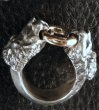 Photo2: 18k Gold Ring With Quarter Lion Triangle Wire Bangle Ring (2)