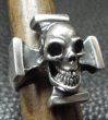 Photo11: Skull On Square Hammer Cross Ring (11)