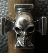 Photo6: Skull On Square Hammer Cross Ring (6)