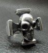 Photo5: Skull On Square Hammer Cross Ring (5)