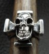 Photo7: Half Skull On Square Hammer Cross Ring (7)