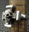 Photo5: Quarter Skull On Square Hammer Cross Ring (5)