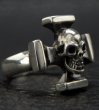 Photo3: Quarter Skull On Square Hammer Cross Ring (3)