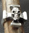 Photo11: Quarter Skull On Square Hammer Cross Ring (11)