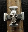 Photo8: Quarter Skull On Square Hammer Cross Ring (8)