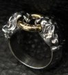 Photo3: 18k Gold Ring With Quarter Old Bulldog Triangle Wire Bangle Ring (3)