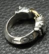 Photo9: 18k Gold Ring With Quarter Old Bulldog Triangle Wire Bangle Ring (9)