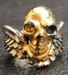 Photo7: 18k Gold Blood Face Skull Wing Ring (7)