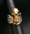 Photo17: 18k Gold Blood Face Skull Wing Ring (17)