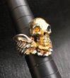 Photo15: 18k Gold Blood Face Skull Wing Ring (15)