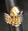 Photo5: 18k Gold Blood Face Skull Wing Ring (5)