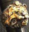 Photo5: 18k Gold Blood Face Old Lion Ring (5)