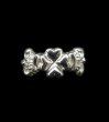 Photo1: Small 4Heart Crown Ring (Platinum Finish) (1)