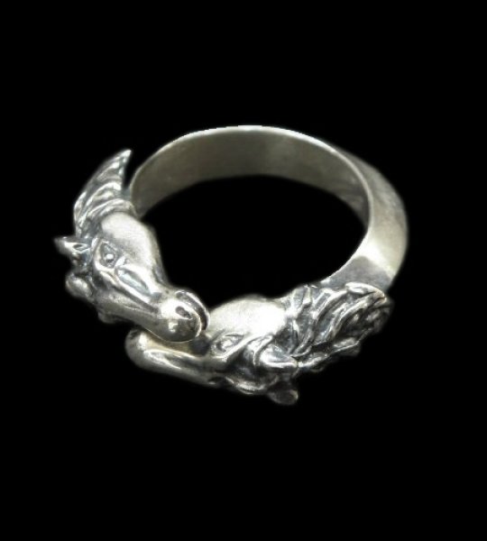 Photo1: Horse Triangle Wire Bangle Ring (1)