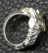 Photo15: 18k Gold & Silver Horse Triangle Wire Bangle Ring Platinum Finish (15)