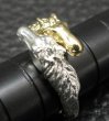 Photo11: 18k Gold & Silver Horse Triangle Wire Bangle Ring Platinum Finish (11)