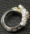 Photo3: 18k Gold & Silver Horse Triangle Wire Bangle Ring Platinum Finish (3)