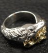 Photo4: 18k Gold & Silver Horse Triangle Wire Bangle Ring Platinum Finish (4)