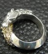 Photo6: 18k Gold & Silver Horse Triangle Wire Bangle Ring Platinum Finish (6)