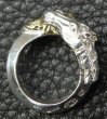 Photo9: 18k Gold & Silver Horse Triangle Wire Bangle Ring Platinum Finish (9)