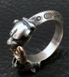 Photo4: 10K Gold Ring With 1/16 Panther Triangle Wire Bangle Ring (4)