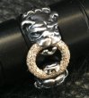 Photo10: Pave Dia On 18K Gold Ring With 1/9 Old Bulldog Ring (10)