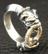 Photo4: Pave Dia On 18K Gold Ring With 1/9 Old Bulldog Ring (4)