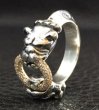 Photo3: Pave Dia On 18K Gold Ring With 1/9 Old Bulldog Ring (3)