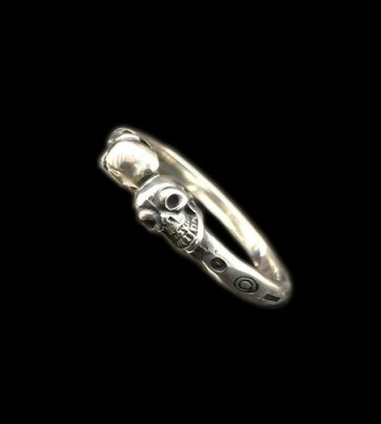 Photo1: Phantom T-bar Skull Bangle Ring (1)