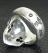 Photo4: Old Single Skull Solid Silver Ring (4)