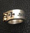 Photo6: 18K Gold High Raised G & Crown On Wide Cigar Band Ring (6)