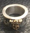 Photo16: 18K Gold High Raised G & Crown On Wide Cigar Band Ring (16)