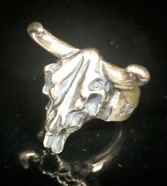 Photo1: Buffalo Skull Ring (1)