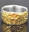 Photo3: Pure Gold Wrap Multi Engraved Large Chiseled H.W.O Ring [G&Crown] (3)