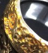 Photo2: Pure Gold Wrap Multi Engraved Large Chiseled H.W.O Ring [G&Crown] (2)