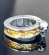 Photo9: Pure Gold Wrap Twelve Small Skull On 7.5mm Wide Side Flat Chiseled Reel Ring (9)