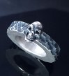 Photo13: Twelve Small Skull On 6.5mm Wide Side Flat Chiseled Ring Bold (13)