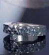 Photo6: Twelve Small Skull On 6.5mm Wide Side Flat Chiseled Ring Bold (6)