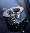 Photo12: Twelve Small Skull On 6.5mm Wide Side Flat Chiseled Ring Bold (12)