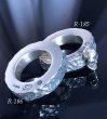 Photo14: Twelve Small Skull On 6.5mm Wide Side Flat Chiseled Ring Bold (14)