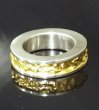 Photo15: Pure Gold Wrap 7.5 x 4.5mm Wide Side Flat Chiseled Reel Ring (15)