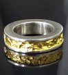 Photo4: Pure Gold Wrap 7.5 x 4.5mm Wide Side Flat Chiseled Reel Ring (4)