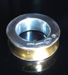 Photo2: Pure Gold Wrap 10 x 6mm Wide Bolo Neck Smooth Reel Ring [R-192] (2)