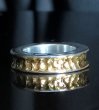 Photo9: Pure Gold Wrap 7 x 5mm Wide Bolo Neck Chiseled Reel Ring (9)