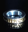 Photo3: Pure Gold Wrap 7 x 5mm Wide Bolo Neck Chiseled Reel Ring (3)